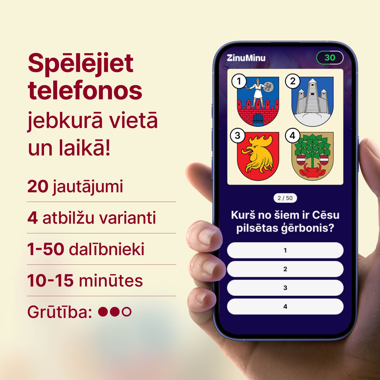Cēsu pilsētas viktorīna. Svinam Cēsīm 820!